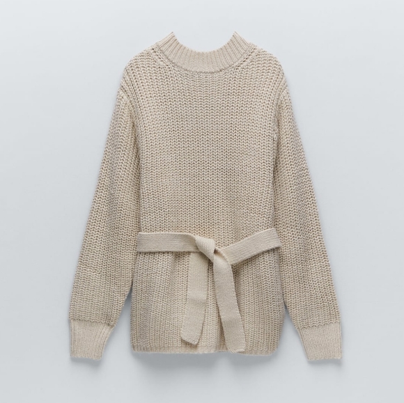 ZARA Belted sweater - Picture 3 of 7